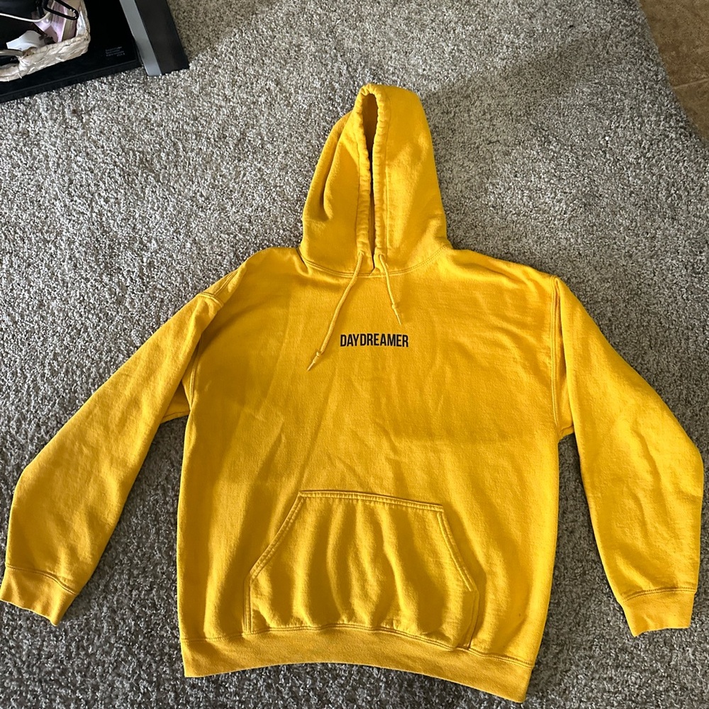 Vibrant Yellow Pullover Hoodie Size Large